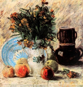 Flores Painting - Jarrón con Flores Cafetera y Fruta Vincent van Gogh